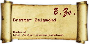 Bretter Zsigmond névjegykártya